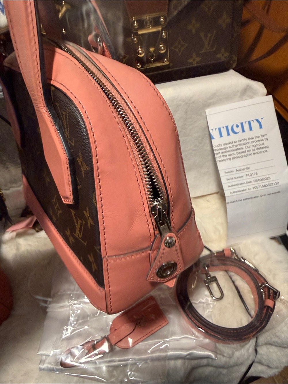 Louis Vuitton Monogram Satchel with Pink Trim - Picture 11 of 17